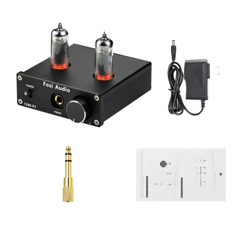 

Portable Vacuum Tube P2 Preamp Headphone Amplifier Support 3.5mm & RCA Inputs