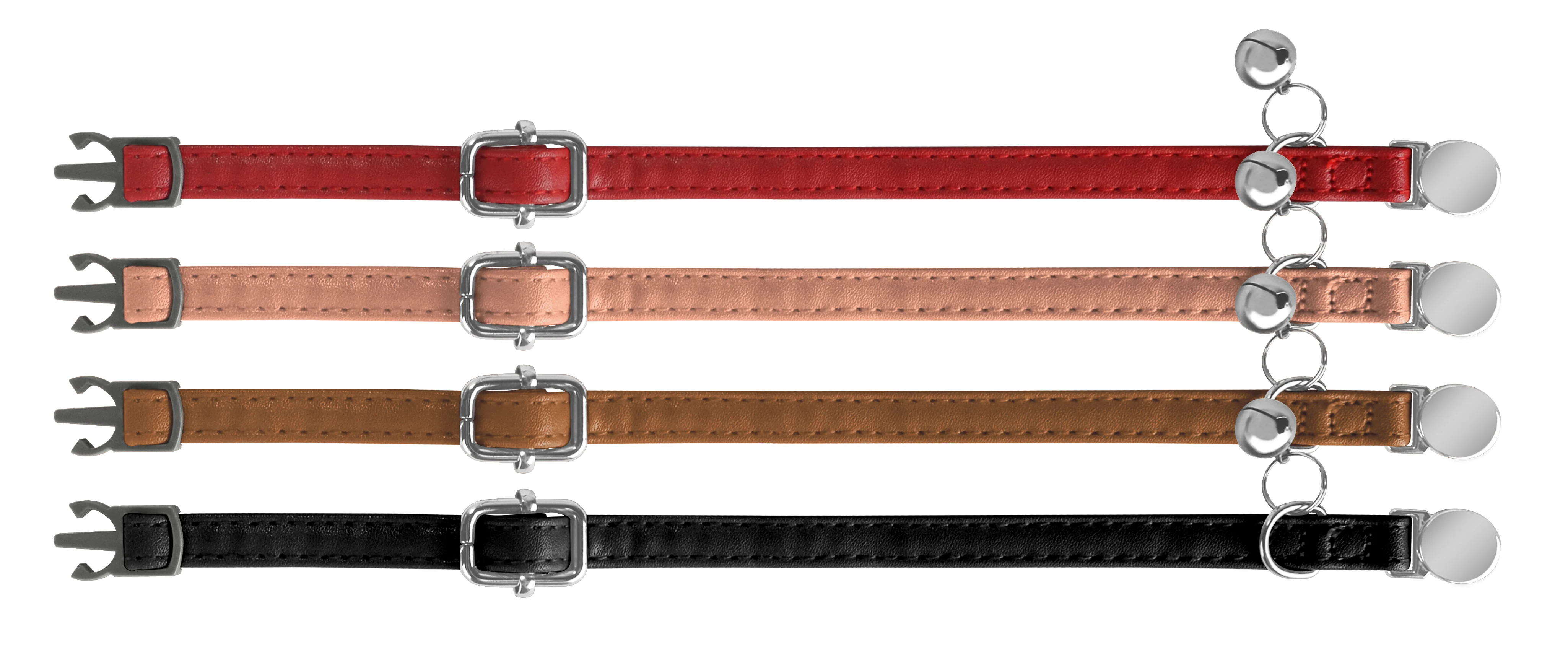 Personalized Engraved Cat Collar Leather Safety Breakaway Collars Adjustable Custom Kitten Necklace With Bell Anti-lost Pet Cats 4