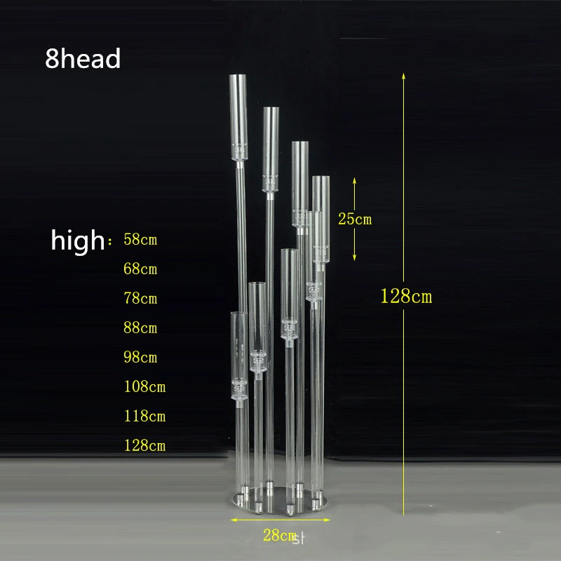 

10 clear candelabra need 8head+acrylic tube 100 pcs