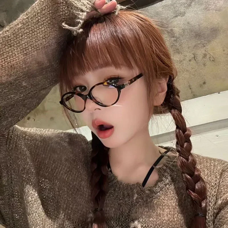 Zhang Yuan English Version Vintage Oval Glasses Frame Fashionable Smooth Luminous Glasses For Men Women Bookworm Glasses 4