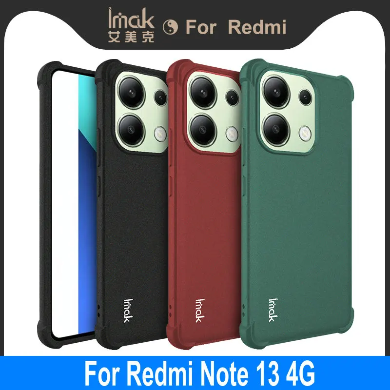 

Чехол IMAK Для Redmi Note 13 4G, противоударный Прозрачный матовый Мягкий силиконовый чехол из ТПУ с зыбучим песком для Xiaomi Redmi Note13, чехлы для телефонов 4G