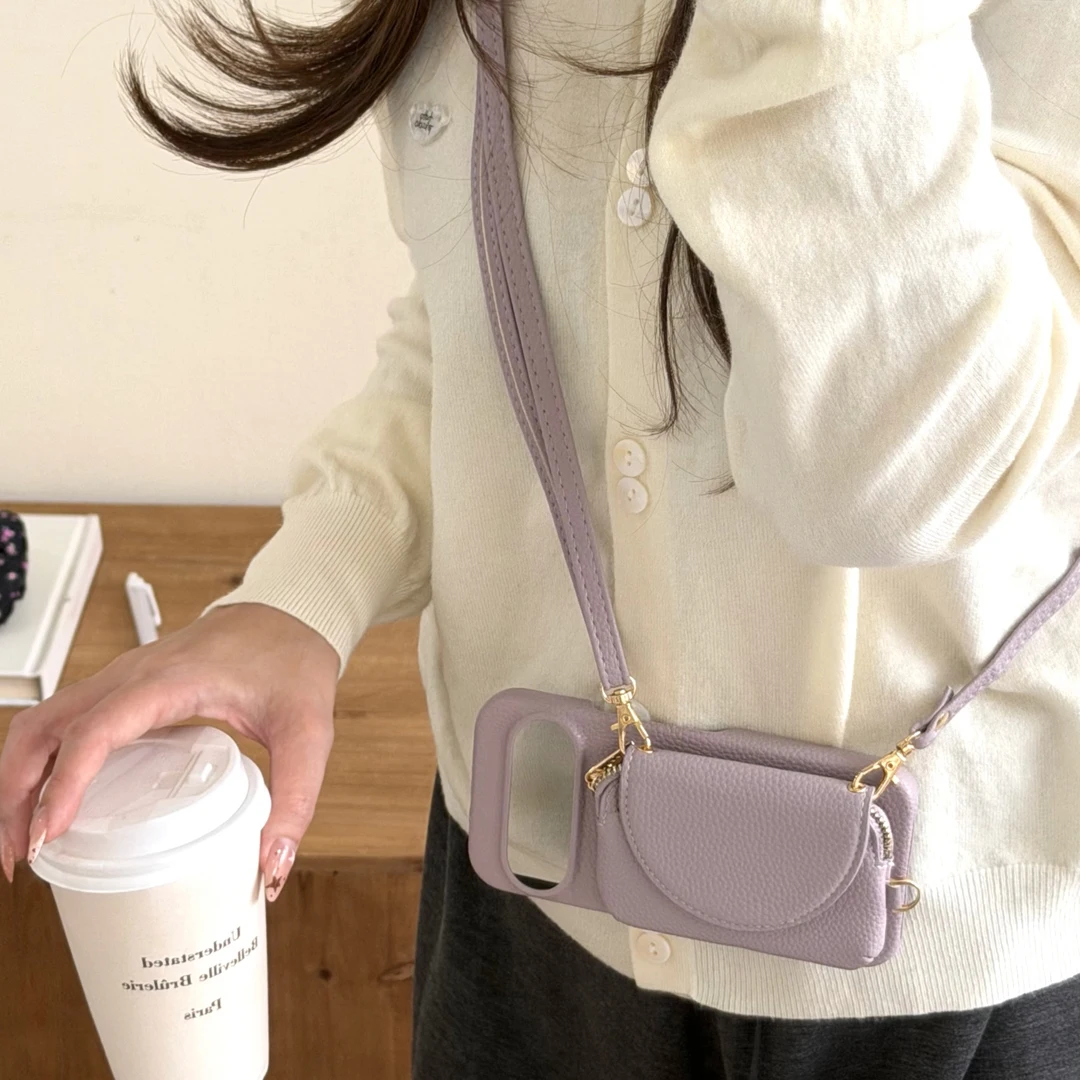 Luxury Crossbody Leather Card Purse Wallet Case with Makeup Mirror Cover