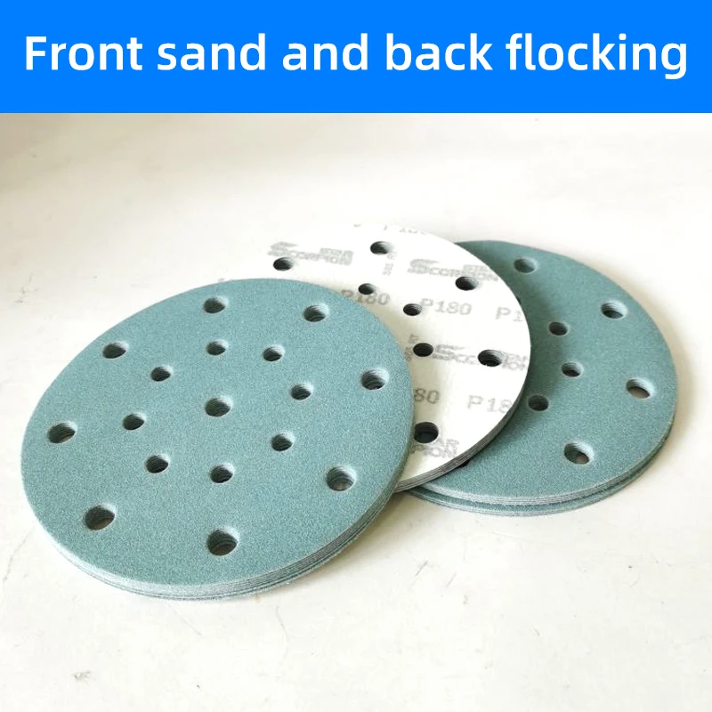 Round Sandpaper 6 Inch 150mm 17 Hole for FESTOOL/MIRKA/3M ect Sander Car Polishing Self-adhesive Back Velvet sanding discs,sandpaper set,polish sand paper,sandpaper tools,mini sandpaper kit
