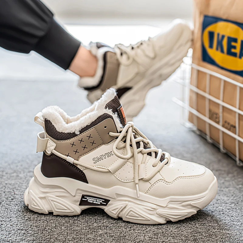 الرجال الأحذية 2024 جديد شبشب شتوي حذاء رجالي دافئ مقاوم للماء عدم الانزلاق أفخم أحذية رياضية الذكور تنيس أحذية الرجال أحذية رياضية الشتاء