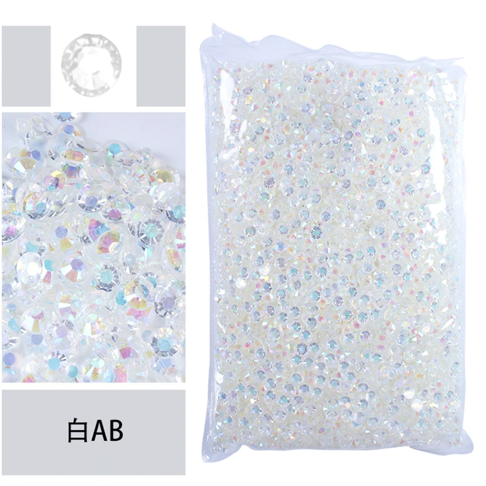 Vibrant Jelly AB Color FlatBack Resin Rhinestones for Nail Art and Garment Embellishment