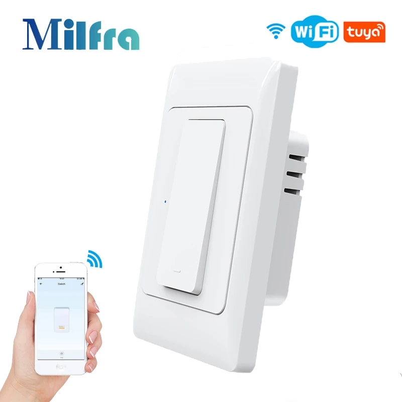 Tuya Wifi Interruptor de Luz Inteligente Interruptores de Parede Fio Neutro Necessário Indicador Led Alexa Google Home au Eua Way