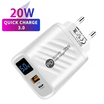Caricatore USB Adattatore per telefono cellulare a ricarica rapida da 20 W per iPhone 14 Samsung Xiaomi Huawei Adattatore per caricabatterie USB da parete Quick Charge 3.0