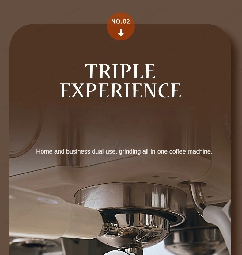 Description Picture 5 of itemGrinder Integrated Coffee Machine Home-business Dual-use Professional Coffee Machine Double Boiler Heated Coffee Maker