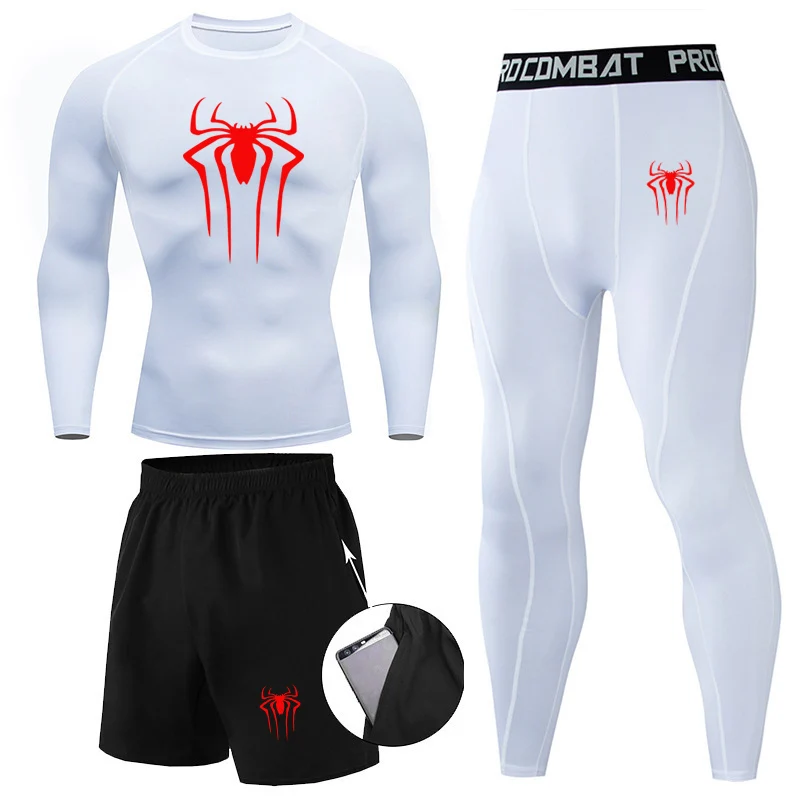thumbnail image 1 of Conjunto de 3 piezas de ropa interior térmica de invierno para hombre, traje deportivo de compresión, calzoncillos largos, ropa deportiva para correr, chándal, mallas de entrenamiento para ejercicio, 1 of 5