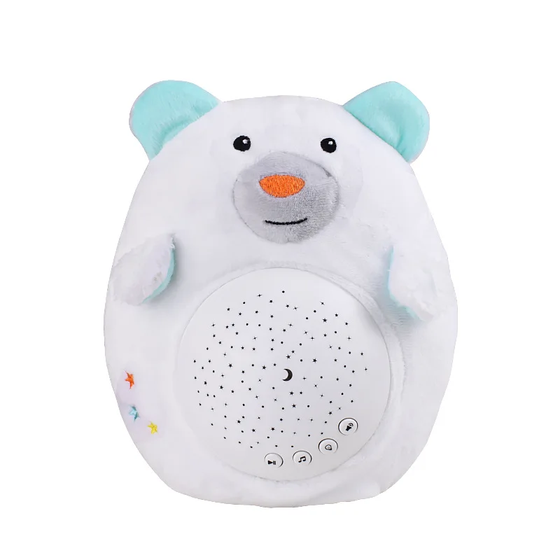 Baby Sleep Soothers Portable White Noise Sound Machine Night Light Projector Baby Lullaby Stuffed Animal Toy plush toy