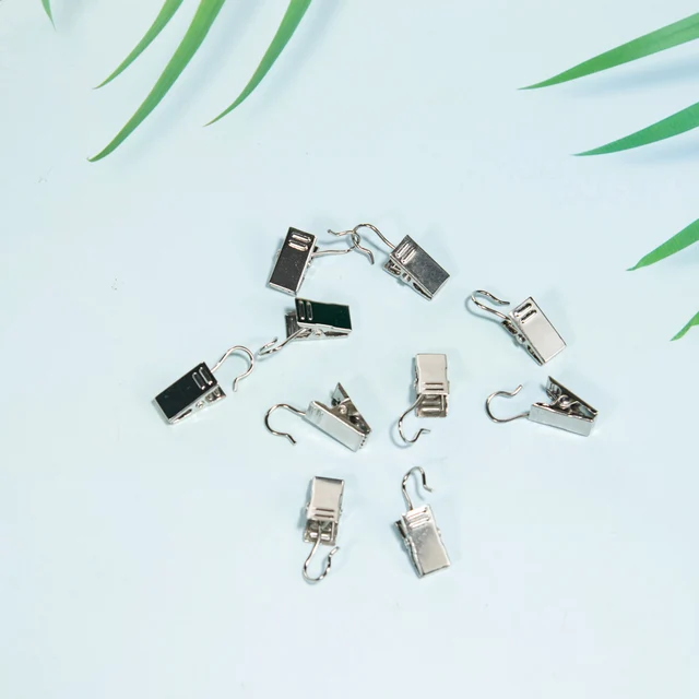 20Db/Csomag/Csomag Rozsdamentes Acél Zuhany Fürdőszoba Függöny Klipek Ezüst Gyűrűk Fogas Horgos Rugó Bilincsek Csapcsapok Ablak Kiegészítők - Image 3