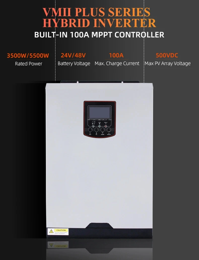 5.5KW Hybrid Off-Grid Solar Inverter 220V MPPT Includes DC/AC Char Controller Sy