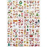 30Sheets Christmas Cartoon Pattern Tattoo Stickers,Waterproof Temporary Tattoos,Sleigh Santa Clau Christmas Tree Snowman Pattern 2