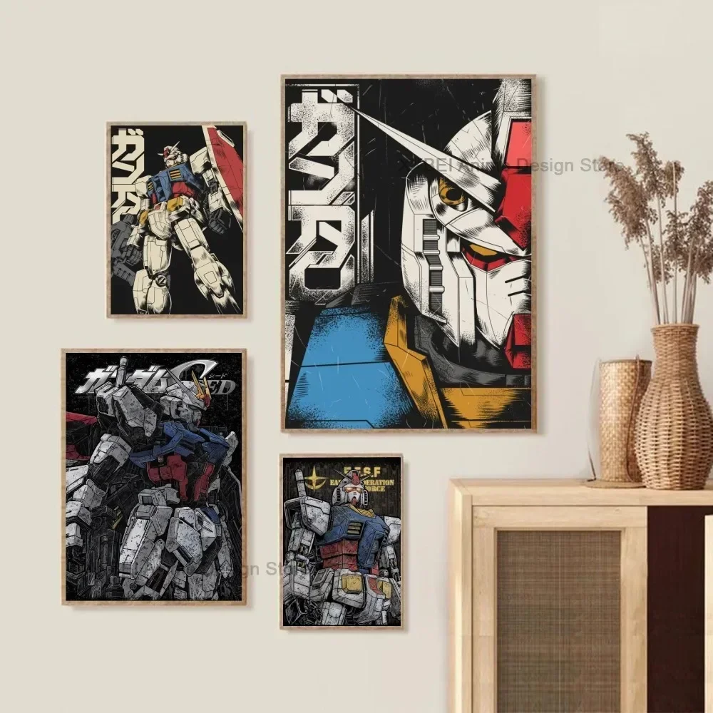 Mobile Suit Gundam Anime Poster Sticker Wall Hanging Painting Desktop Display Home Decoration High Quality Printed Matter