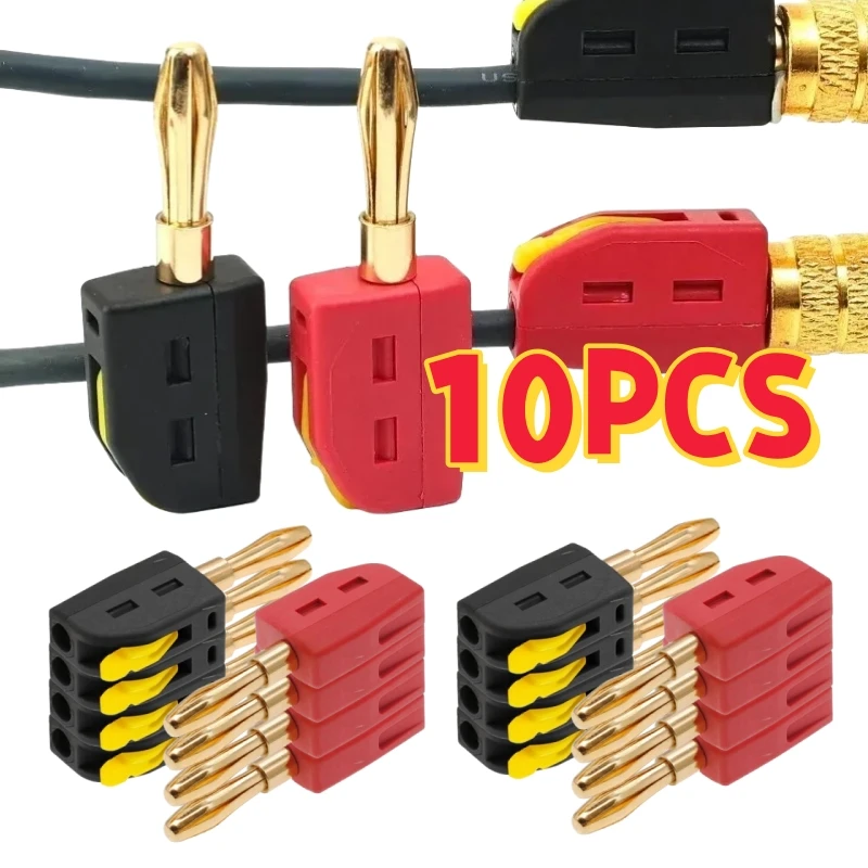 Banana Plugs No Solder Quick Wire Connect 32A Banana Connectors Plugs Power Testing Instrument Plug for Jack Audio Music Speaker