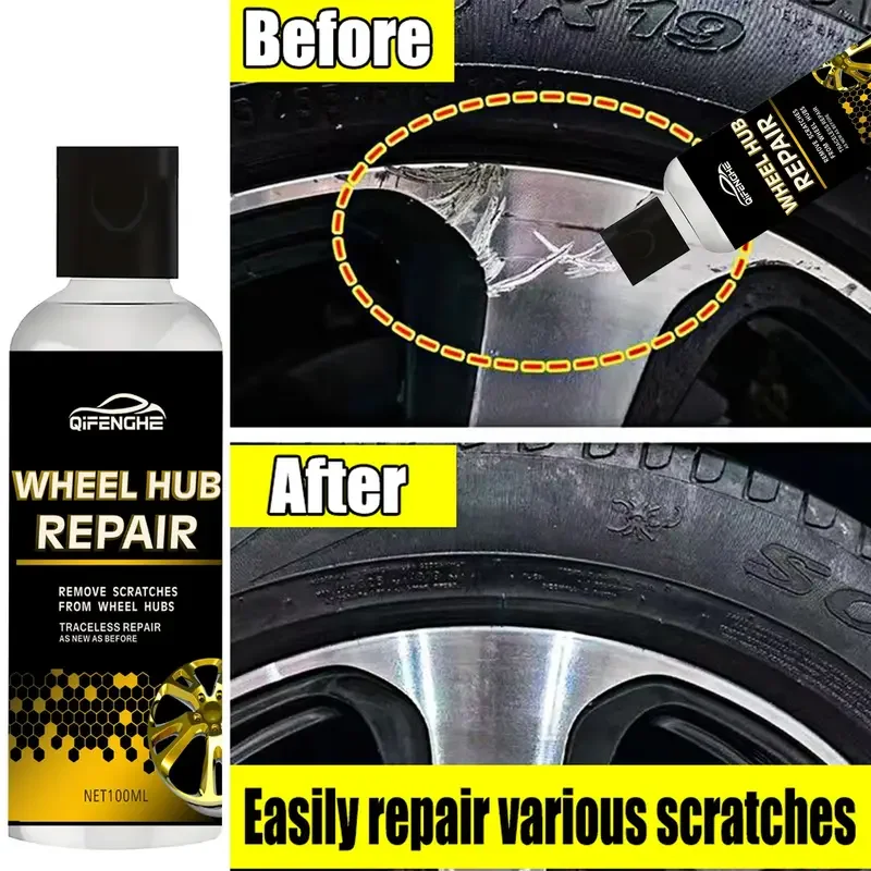 Automotive hub scratch repair kit, hub refurbishment and polishing, scratches and rust, high quality wheel care