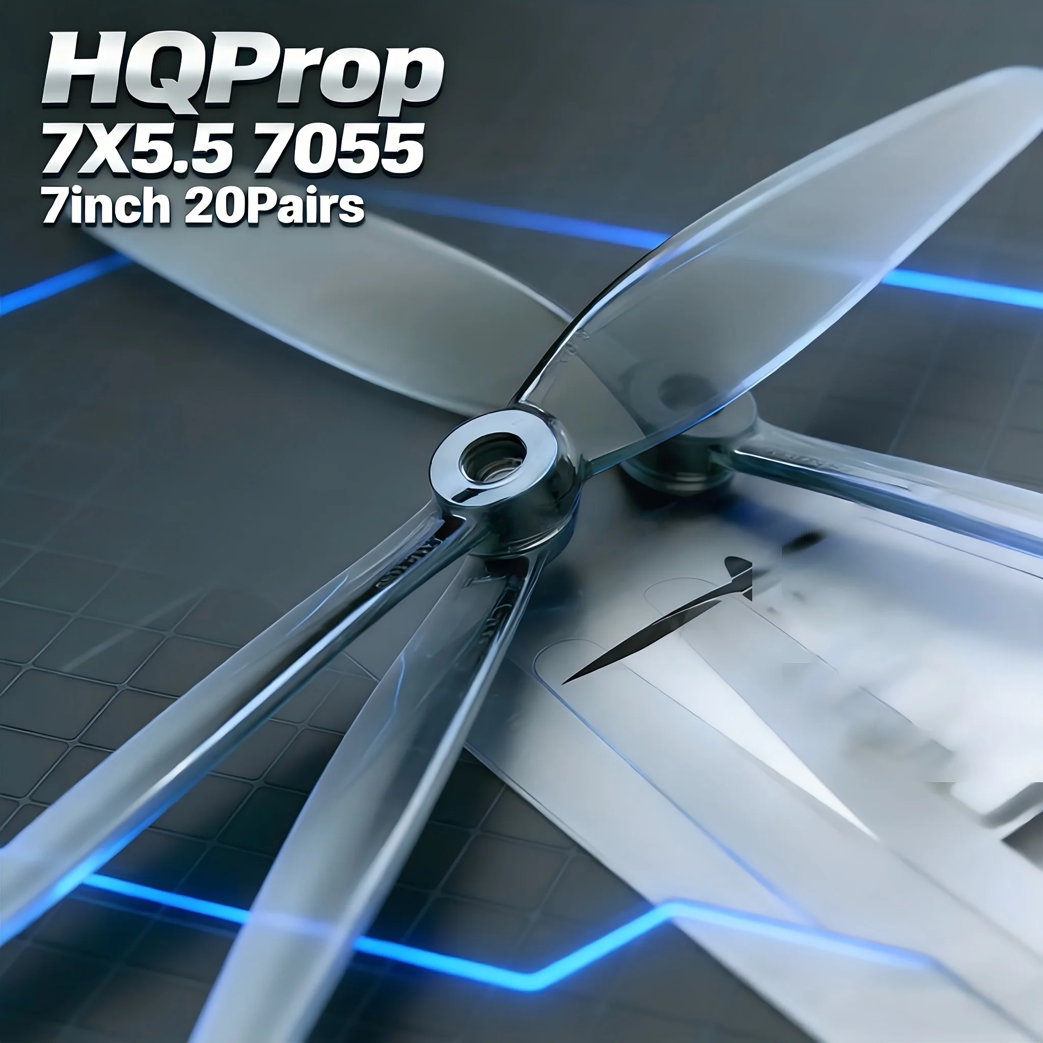 20 paires Hélices HQProp 7x5.5 7055 2 pales pour drone FPV 7 pouces