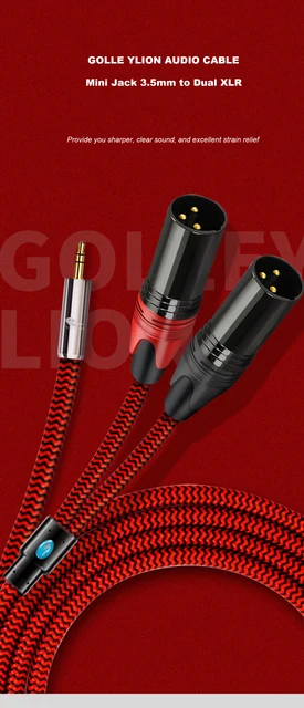 Cavo Microfono Premium 3.5mm A XLR 90 Gradi - 0.5m, Colore Rosso Vino - Foto 2
