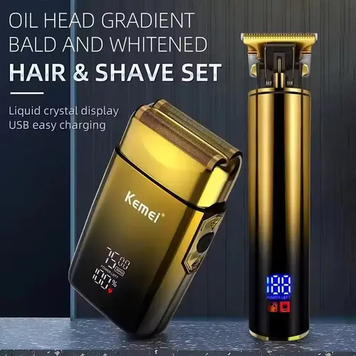 Kemei Mens Hair Trimmer 2in1 Grooming Kit Beard Trimmer Professional Electric Razor Shaver Barber Clipper Hair Cutting Machine - Image 6