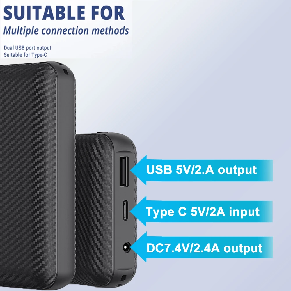 SHINEFUTURE DC7.4V Power Bank 20000mAh Portable Charger External Battery Pack for Heating Vest mobile phone Portable Charging 2