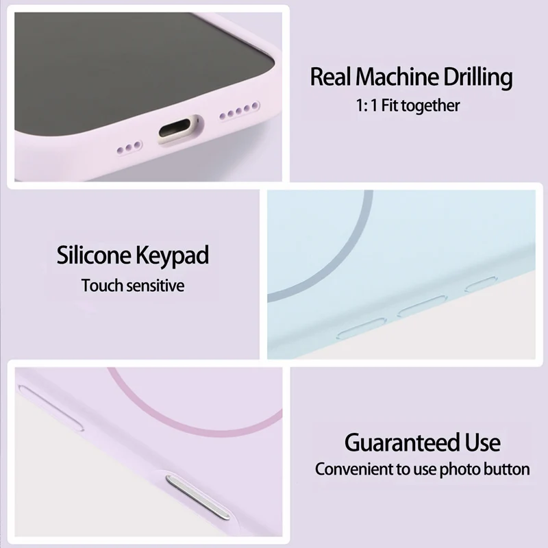 Premium Liquid Silicone Magnetic Wireless Charging Shockproof Case Cover