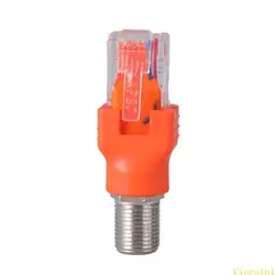 Universal RF to RJ45 Coaxial Converter Adapter with F - Type Connectors (For orange color)