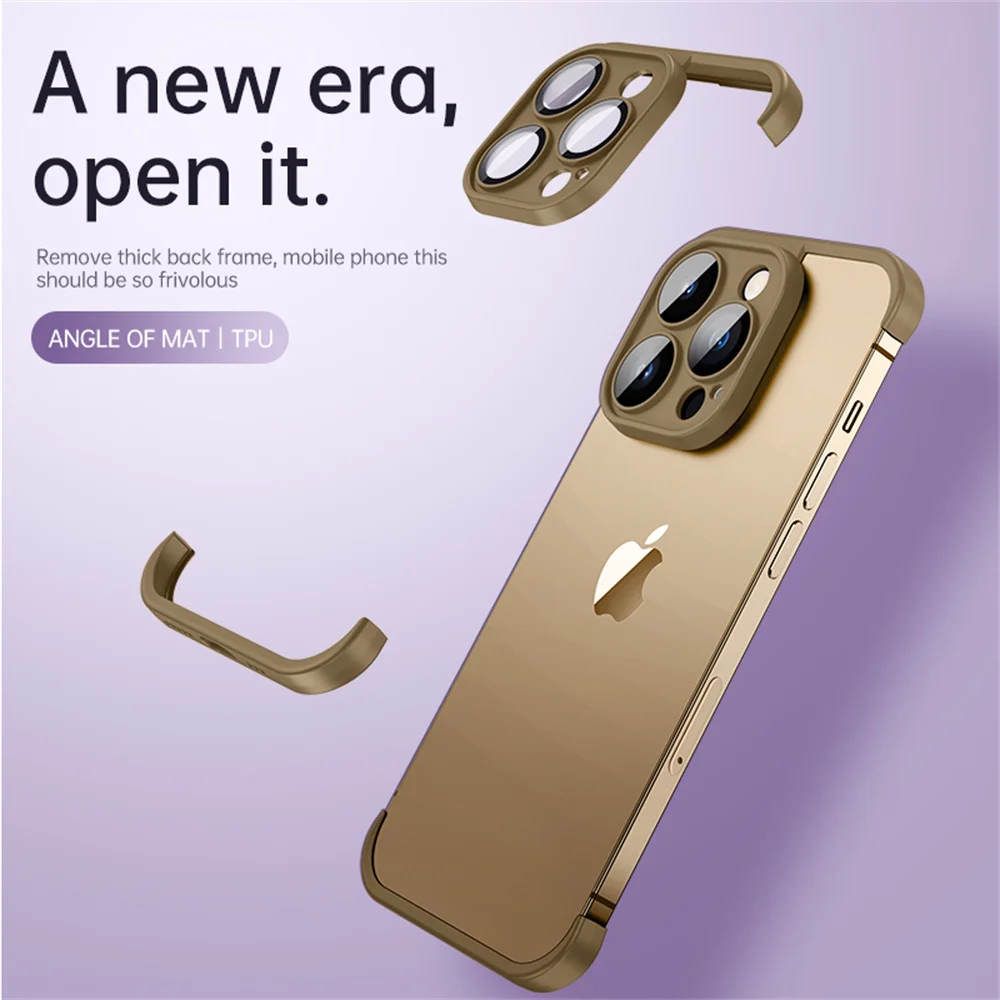 Ultra-Thin Frameless Protective Case with Corner Stickers and Cooling Technology