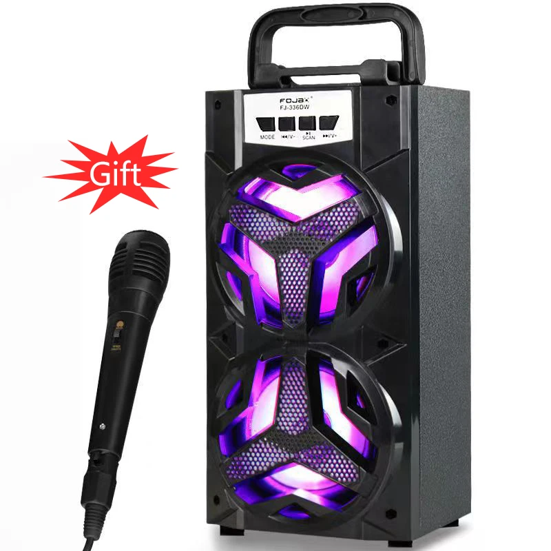 Karaoke Outdoor Portable Sound Box Speaker Wireless 10W Home Theater Bluetooth Party Speakers With Wired Microphone