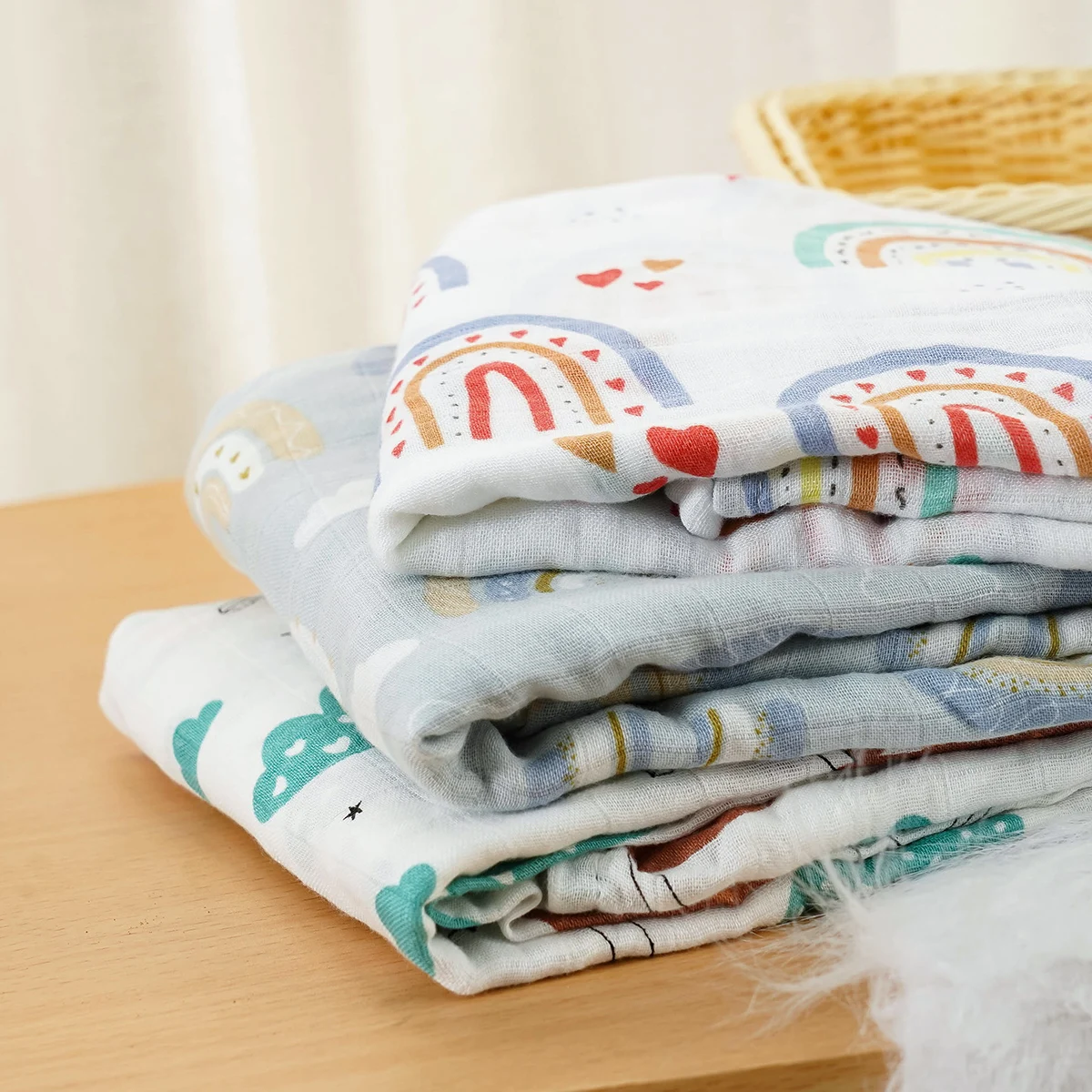 Kangobaby #My Soft Life# 3pcs Set Bamboo Cotton Baby Muslin Swaddle Blanket Newborn Bath Towel Infant Wrap 5