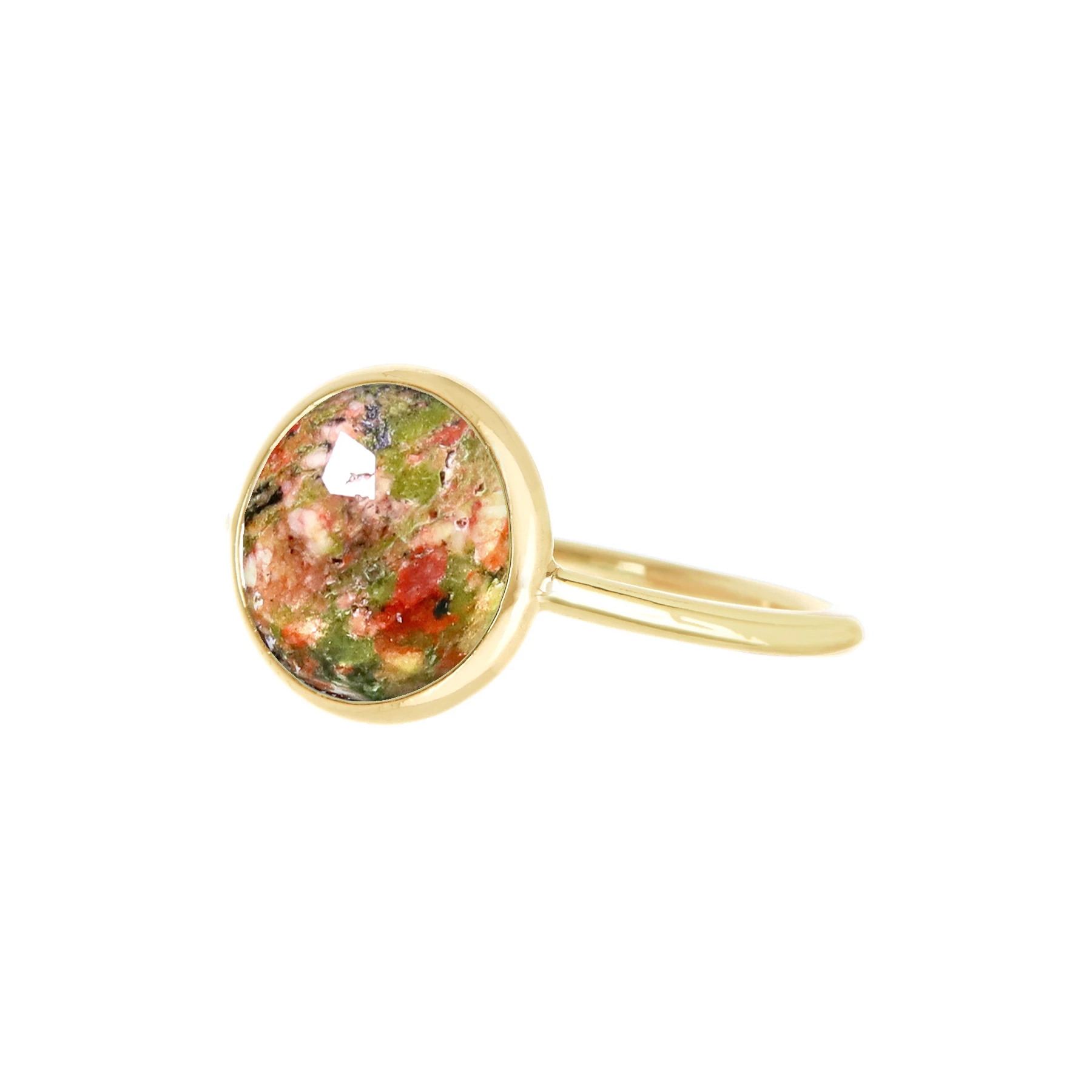 Unakite Gemstone Handmade 14K Gold Filled Ring Jewelry All Size