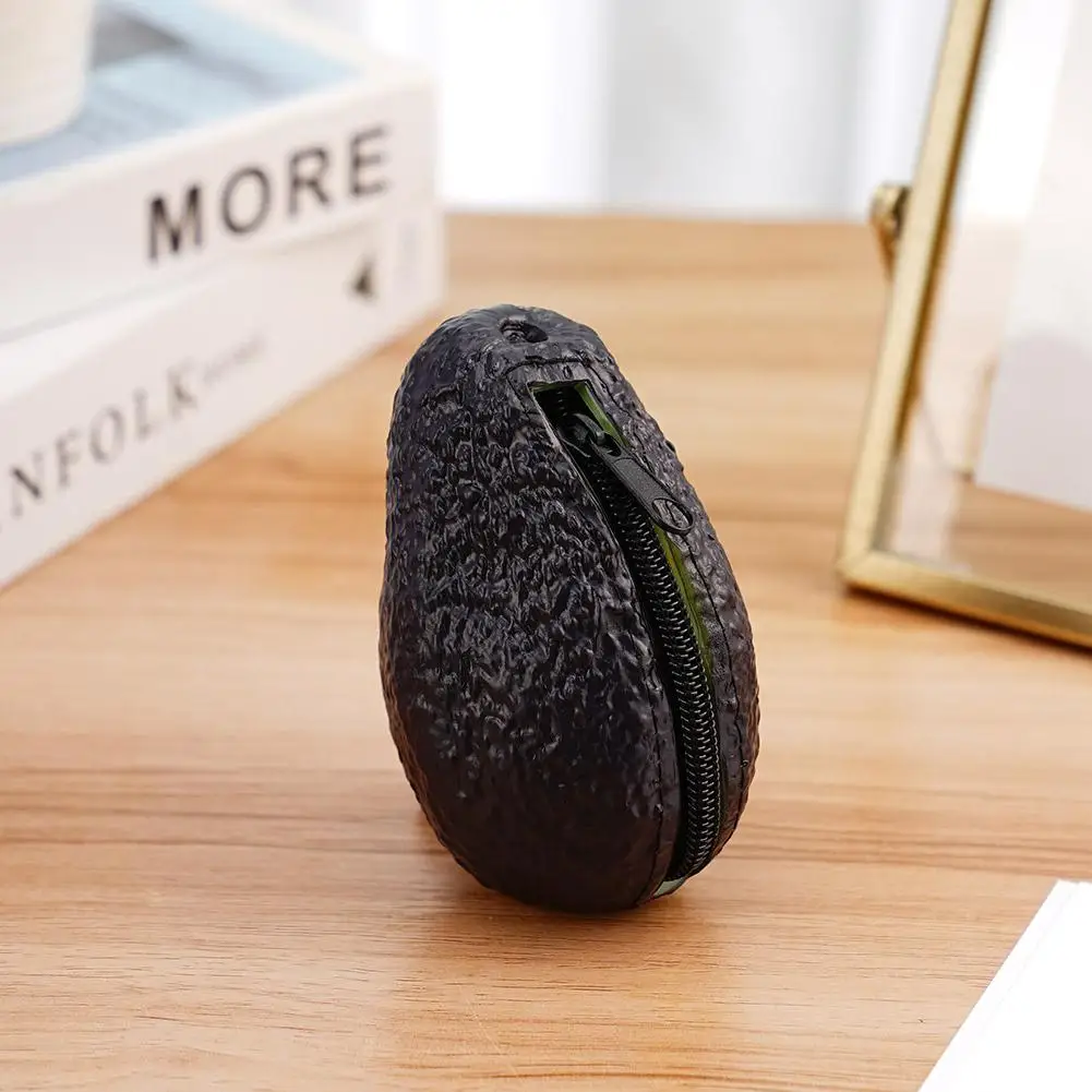 Coin Purse Creative Avocado Shape Mini Coin Purse Wallet Bag Pouch Portable Storage Girls Fun Handbag Zipper Pocket Gift