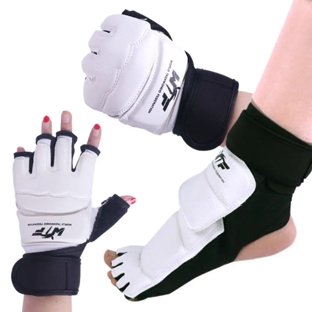 

PU Leather Boxing Gloves Foot Protector Karate Muay Thai Training Taekwondo Gloves Half Finger Workout Gloves