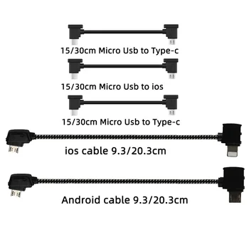 DJI Mavic MINI/2/3 Pro/SE/Pro/Pro/Air/Mavic 2/3 용 데이터 케이블 OTG 리모컨-휴대폰 태블릿 커넥터, USB C타입 IOS 확장
