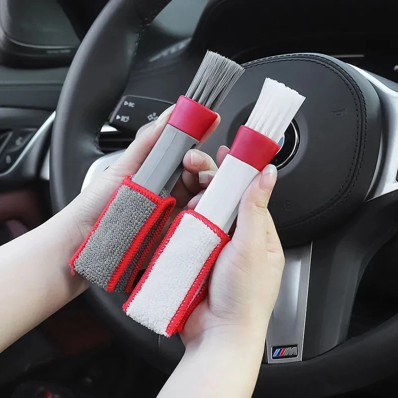 

2Pcs Car Detailing Brush Air Conditioner Vent Cleaner Dust Removal Blinds Duster Outlet Brush Car-styling Auto Accessories