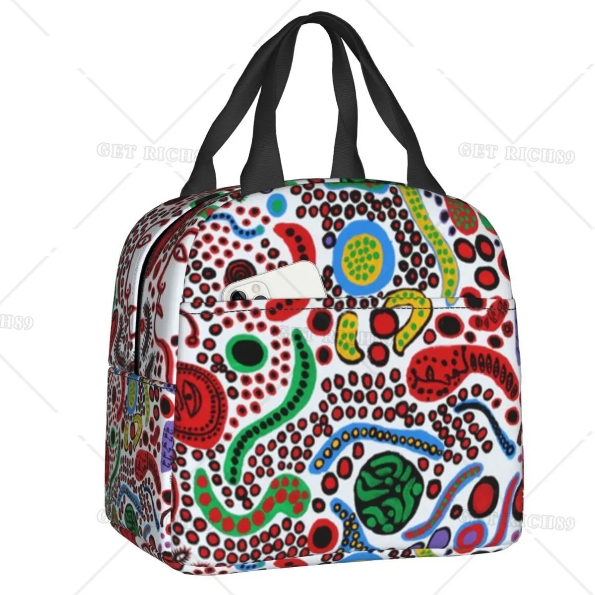 

Yayoi Kusama Abstract Art Insulated Lunch Bag for Women Resuable Thermal Cooler Lunch Box Kids School Work Food Picnic Tote Bags