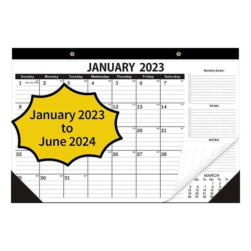 Desk Calendar 2023 January 2023 June 2024,18 Month Wall Calendars,17