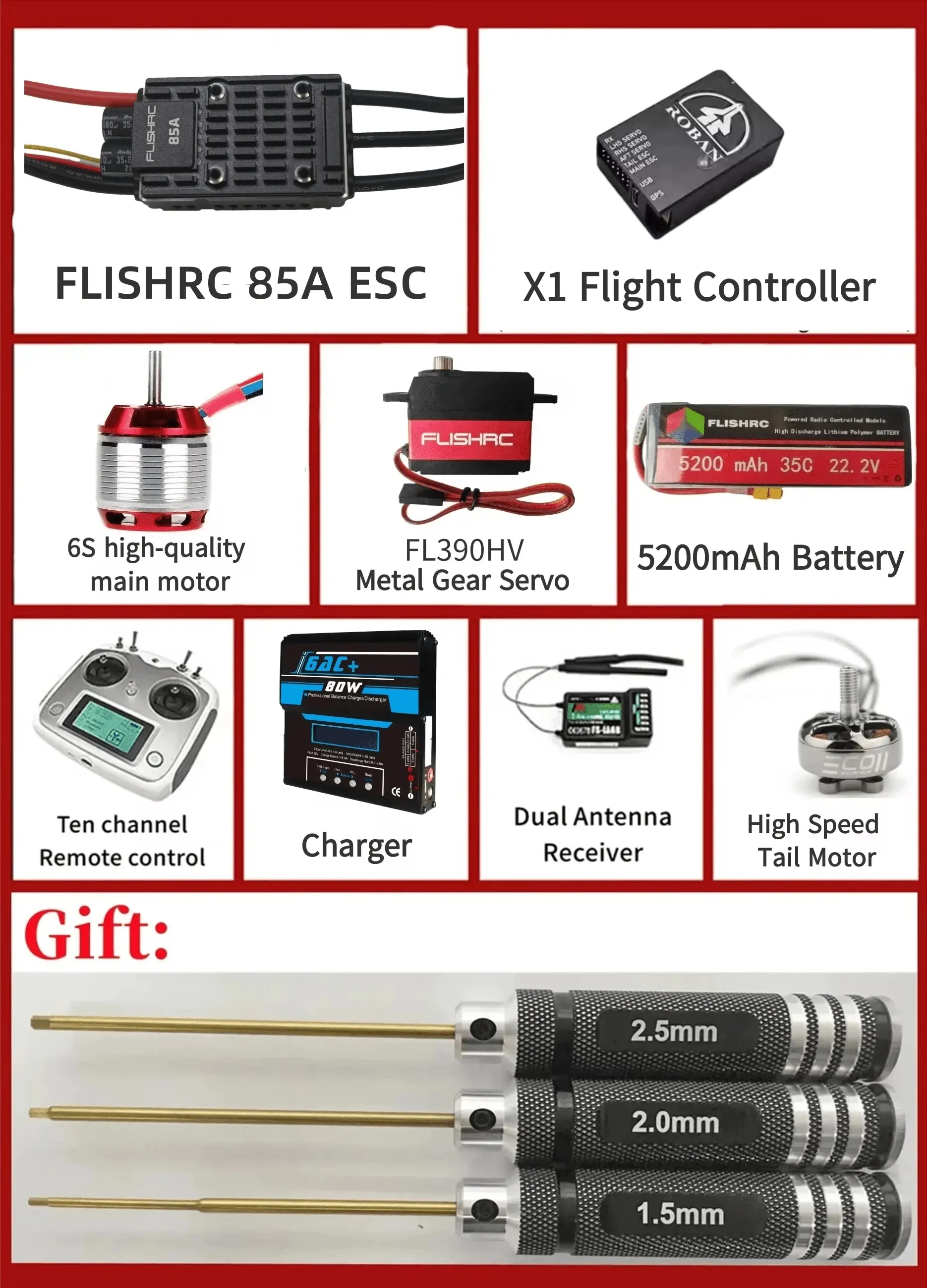 FL500 FLISHRC Roban BO105 500 Size Scale Helicopter 6CH GPS