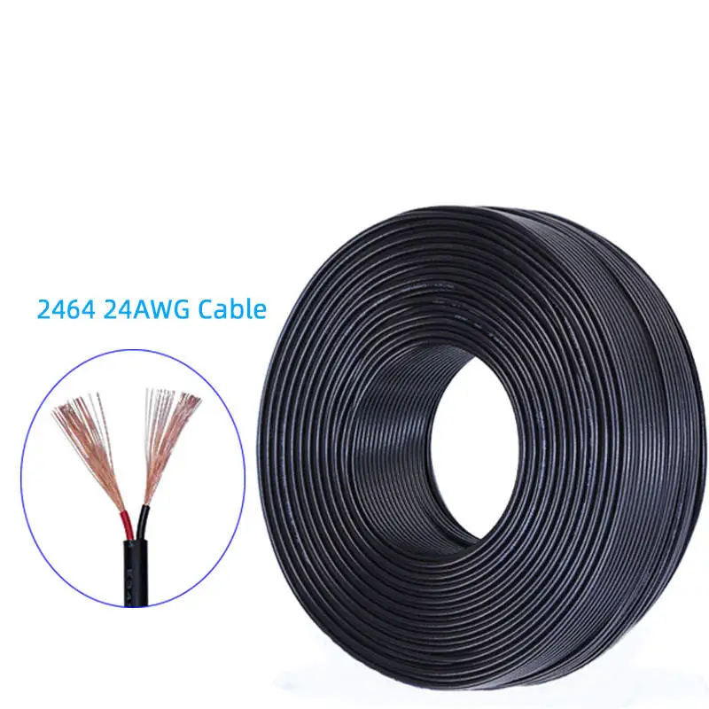 

Кабель-оболочка AWG 2464, 2-жильный провод 24awg, черный, сертифицированный на заказ, 2464 стильный 24AWG ПВХ-кабель и провод