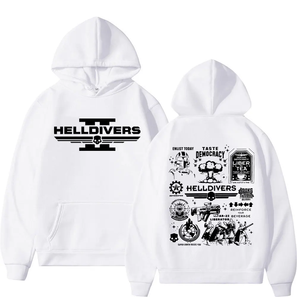 

Hot Game Helldivers Logo Graphic Hoodie Fashion Trend Vintage Hooded Sweatshirts Oversized High Quality Fleece Pullovers Unisex