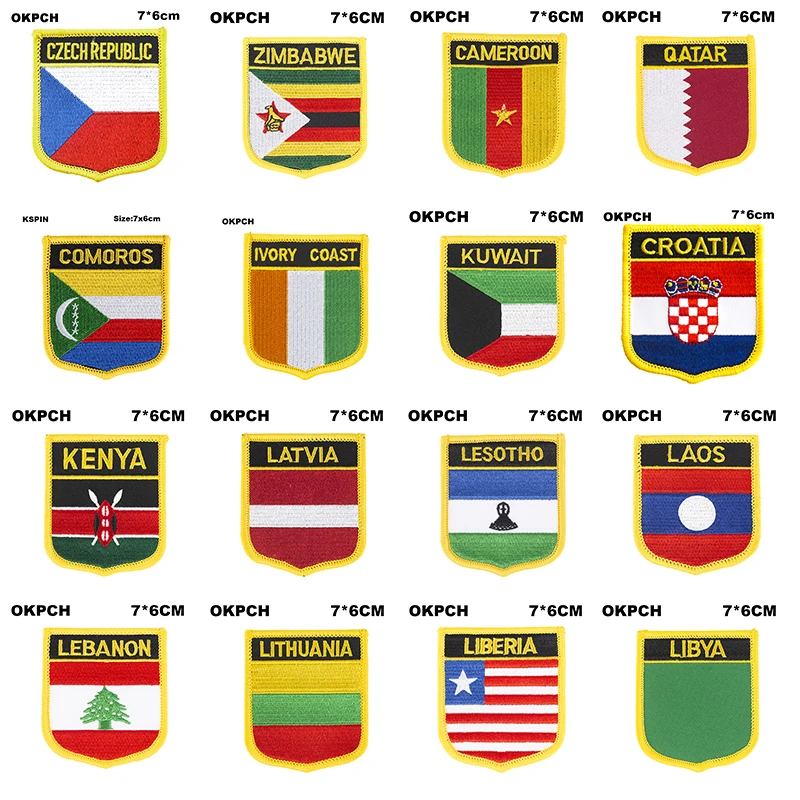 National Flag flag Embroidery Patch Badge Guatemala Comoros Bolivia Botswana Dominican Rep. Myanmar El Salvador