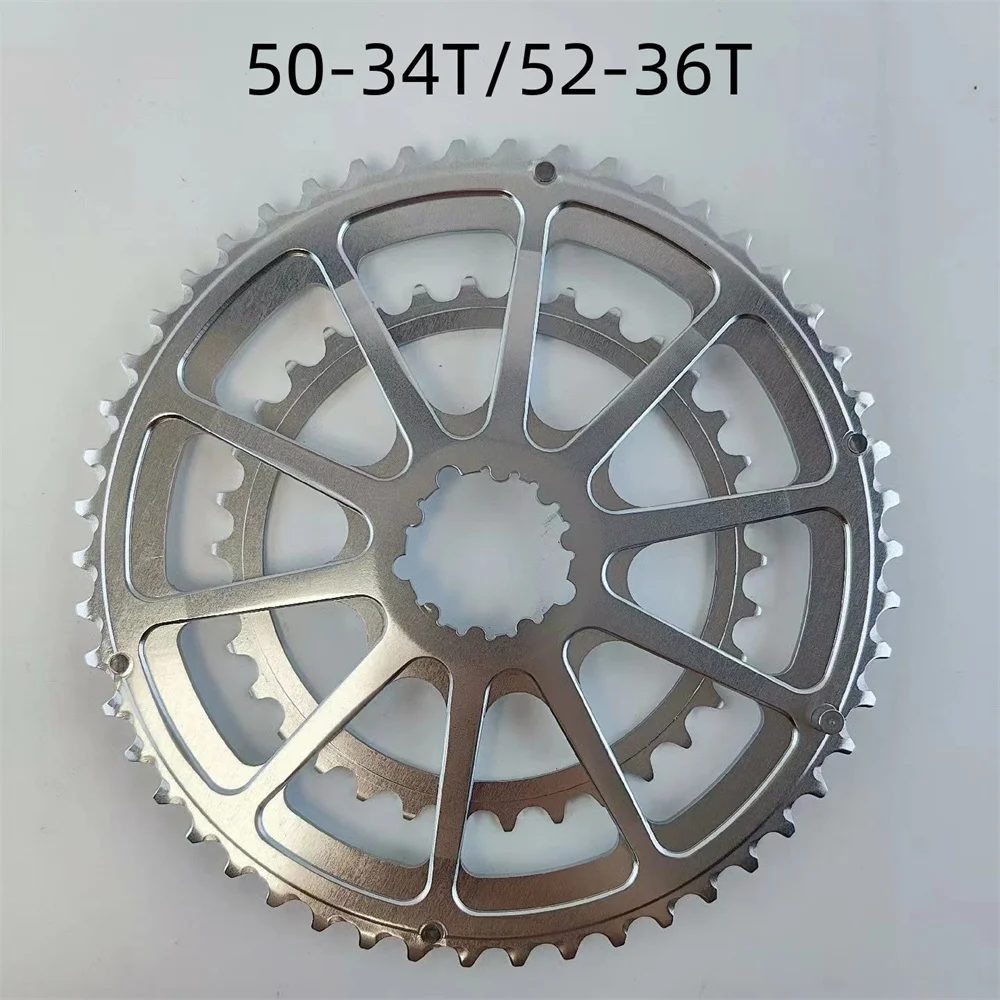 Pédalier de vélo de Route Creux intégré GXP 50 34T/52 36T/53 39T Double Plateau 165/170/175mm Ensemble de manivelle de vélo Pliant pour 8 12 Vitesses (Couleur : 165mm, Taille : 50 34T) (170mm 533