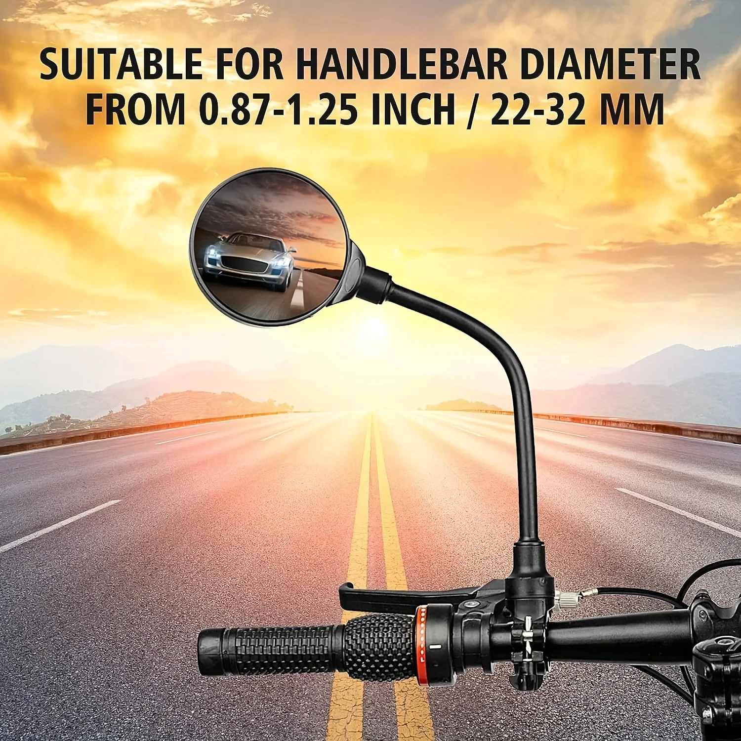 1/2PCS Bike Mirror Bike Handlebar Rearview Mirror Rotatable And Adjustable Wide Angle Rear View Shockproof Convex Mirror Univers