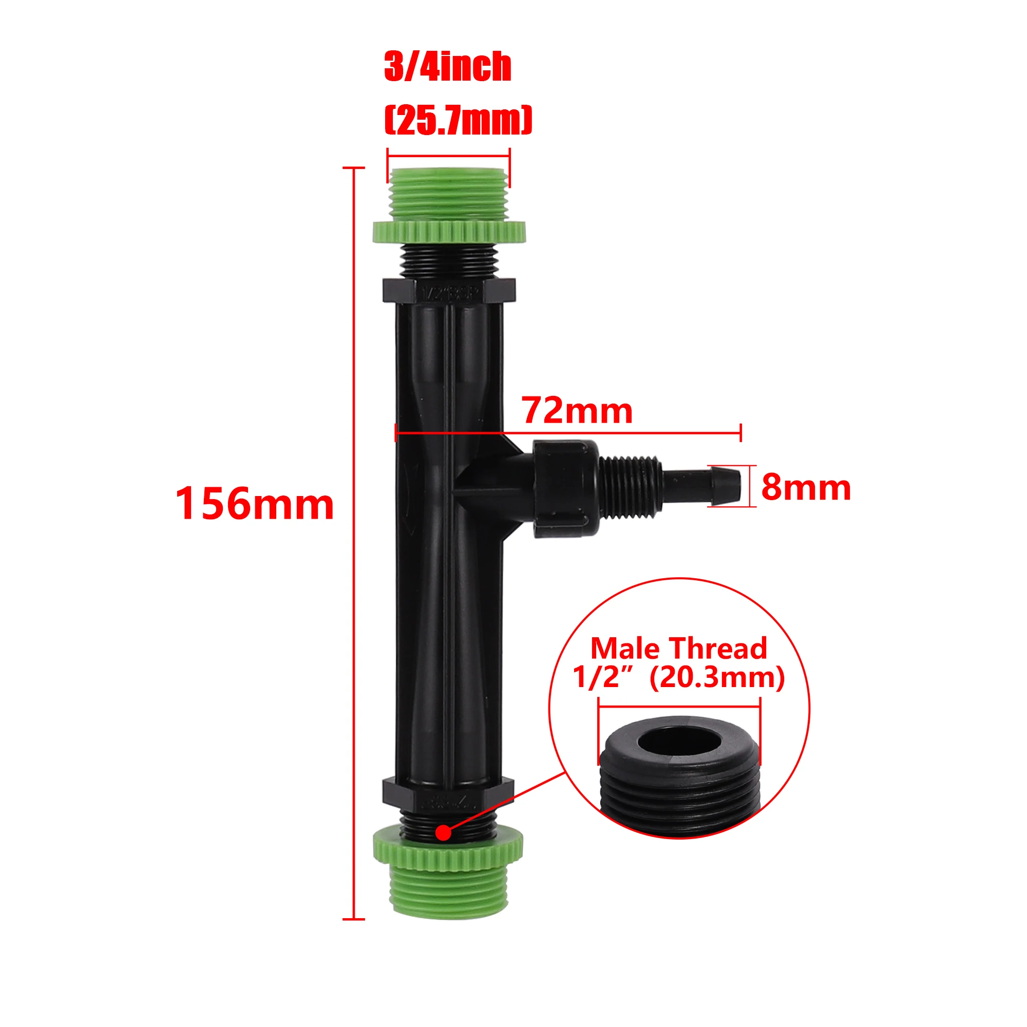 Набор трубок для шприца Вентури 1 дюйм, фильтр для водопроводной трубы 4 / 7 мм с резьбой 1 / 2 ''до 3/4'', садовый фильтр с переключателем соединителя для воды
