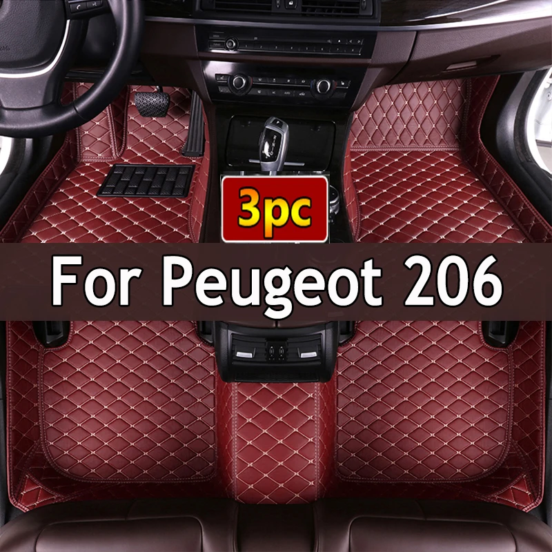 

Car Floor Mats For Peugeot 206 206+ 1998~2013 Carpets Rugs Luxury Leather Mat Interior Parts Car Accessories 1999 2000 2001 2002