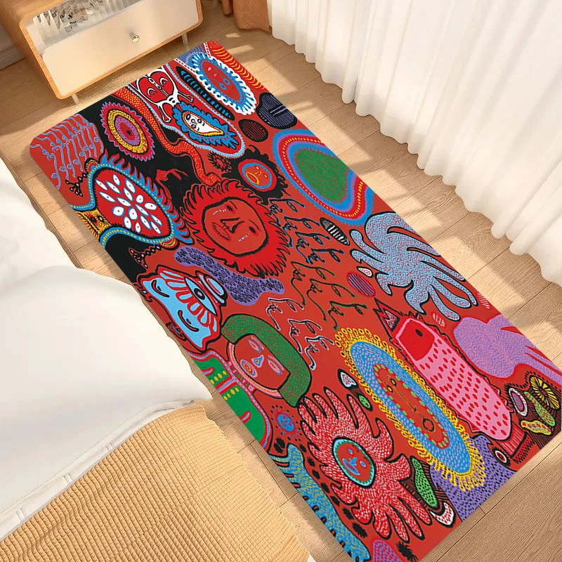 Room Rugs Yayois Kusama Bedroom Mats Foot Mat Washable Non-slip Kitchen Rug Doormat Entrance Door Balcony Carpet Home Bath House