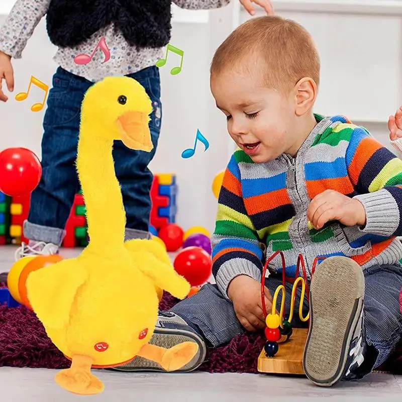 Dancing Duck Toy Cute Quack Dancing Duck Sing Babies Toy Soft Musical Can Repeat What You Said For Kids Bo