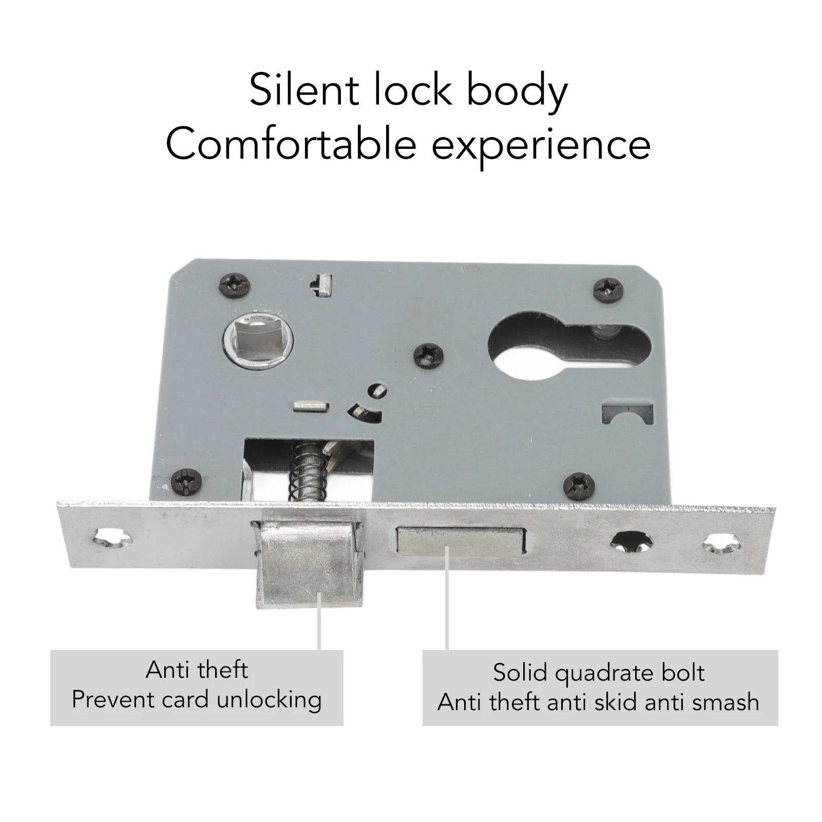 Door Handle Lock Keys Set Smoothly Rotating Manganese Steel Bedroom Door Lock Set Black Thickened Handle for Livingroom