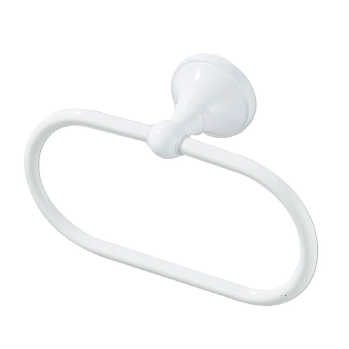 

Towel Ring Oval Towel Hanger Holder Modern Wall Mounted Hanging Rack for Bathroom Kitchen ( White ）
