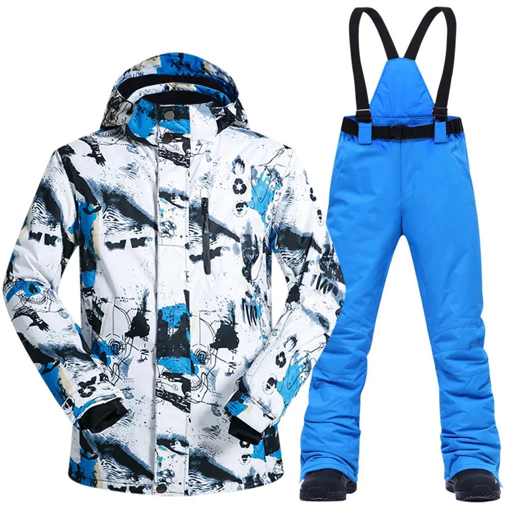 Ski Suit Men Winter Windproof Waterproof Thermal Snow Jacket And Pants Clothes Skiing And Snowboarding Suits Brands