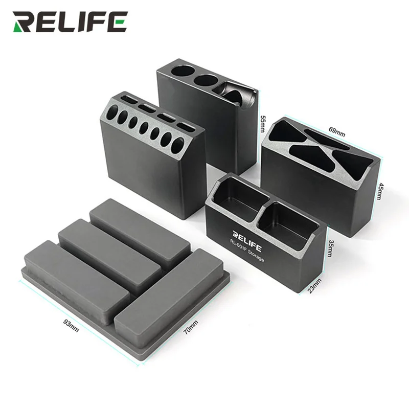 RELIFE RL-001F Combined Storage Box Aluminum Alloy Mobile Phone Repair Tweezers Screwdriver Screw Parts Multifunctional Storage